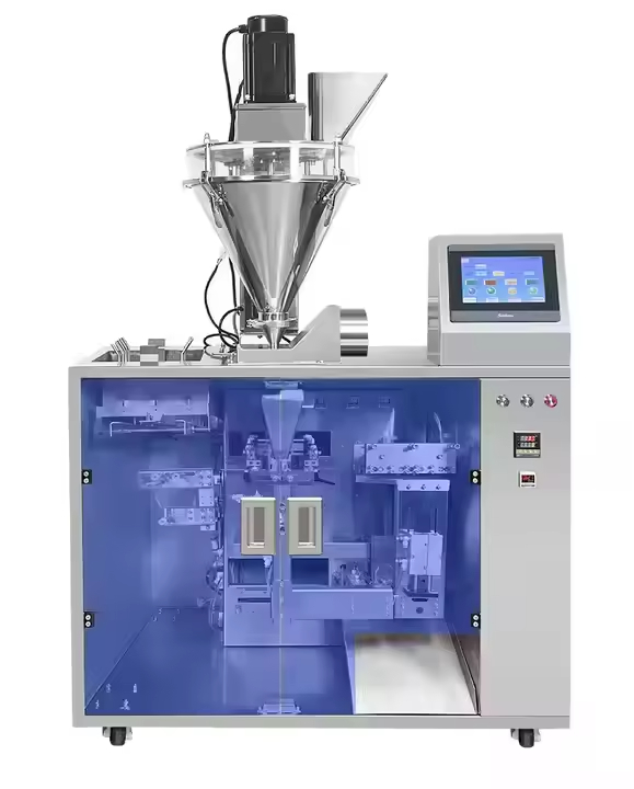 Macchina di imballaggio a catena con sacchetto a cerniera a chiusura a piedi per pesare il cibo per cani