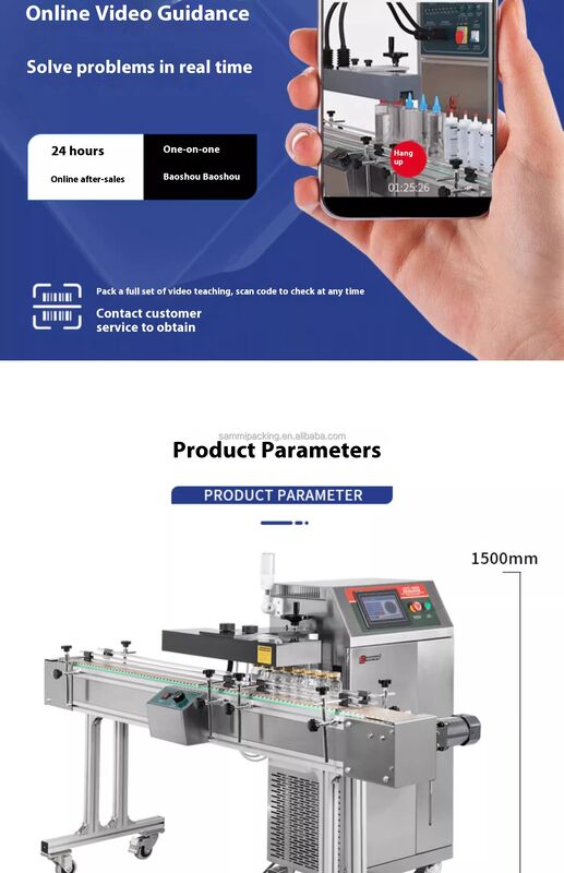 Sigillatrice a induzione per coperchi in lamina di alluminio per vetro, plastica, barattoli, bottiglie e lattine, semiautomatica ad alta efficienza
