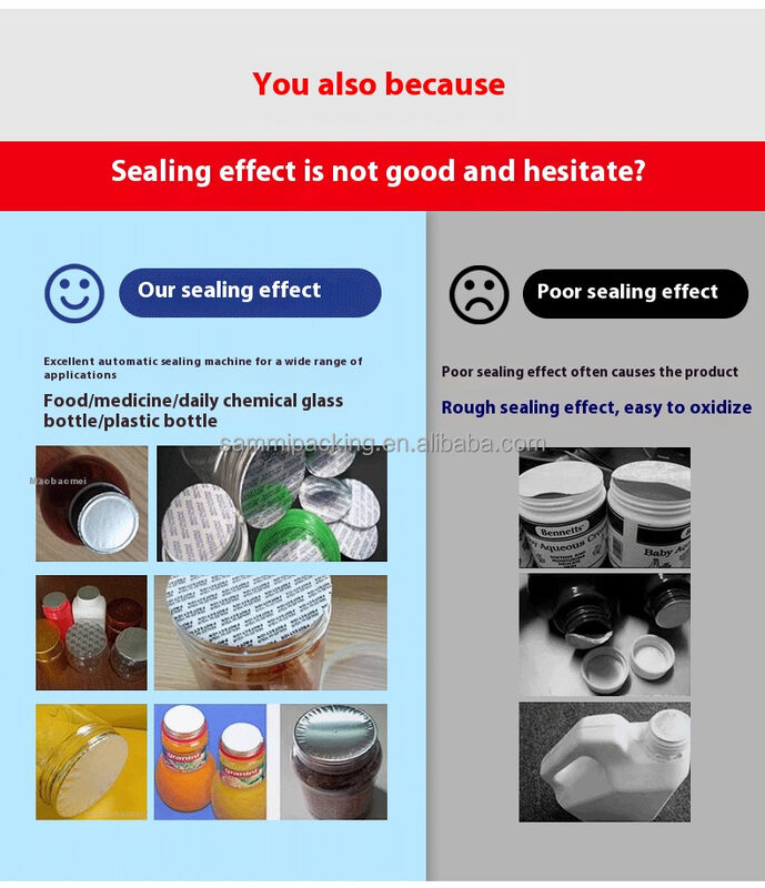 Sigillatrice a induzione per coperchi in lamina di alluminio per vetro, plastica, barattoli, bottiglie e lattine, semiautomatica ad alta efficienza