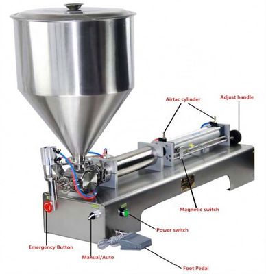 Prezzi elevati Pneumatico Semiautomatico Burro di Arachidi Viscoso Liquido Yogurt Gelato Pomodoro Pasta Marmellata Salsa