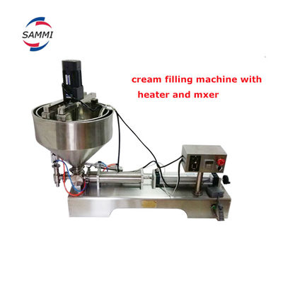 Pneumatica semiautomatica liquida pasta di olio salsa di miele shampoo macchina di riempimento con riscaldatore e mixer