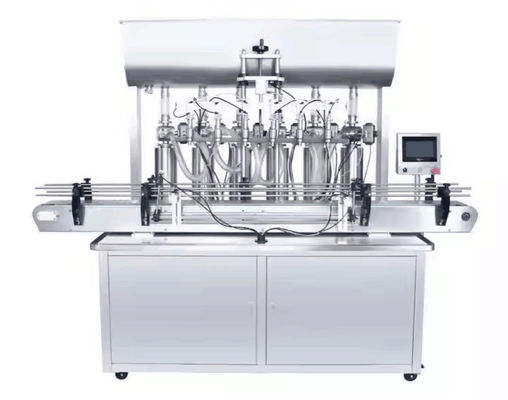 Macchina di riempimento liquido a 4 ugelli a linea Riempitore di bottiglie liquide a sovrafflusso automatico per succo di bevande
