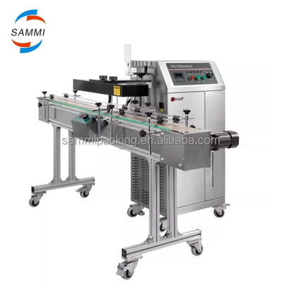 Macchina di sigillamento a induzione continua per pavimenti automatici Sigillatore termico a induzione per piccole bottiglie di plastica
