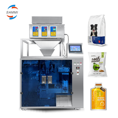 Macchina automatica per l'imballaggio di sacchetti di granuli Multifunzione Sacchetto a cerniera prefabbricato per alimenti per animali domestici Alimenti per gatti Alimenti per cani
