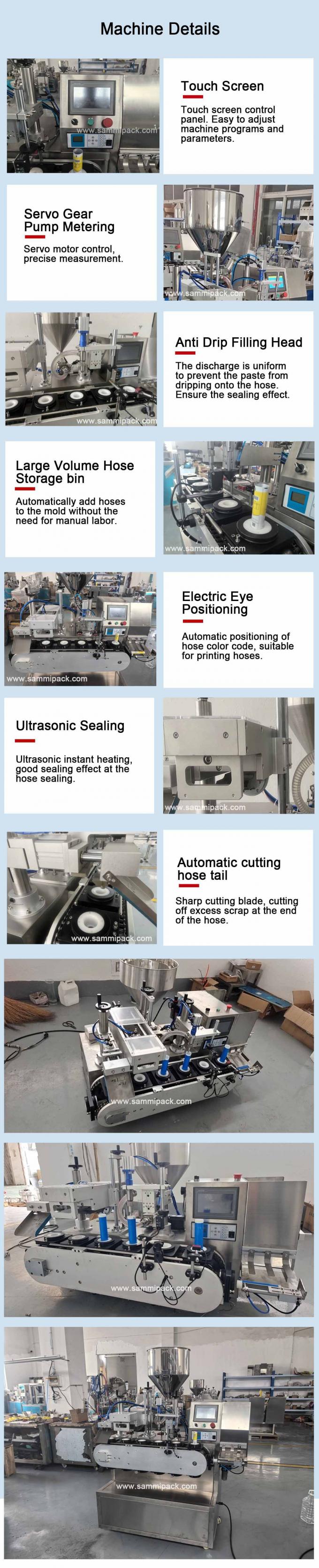 Cosmetici crema unguento plastica tubo morbido tubo di riempimento tubo sigillante di riempimento e sigillatore macchina 4
